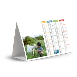 Calendrier chevalet publicitaire de comptoir tryptique Kids personnalisable