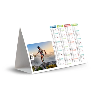 Calendrier chevalet publicitaire de comptoir tryptique Sports Extrêmes personnalisable