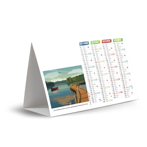 Calendrier chevalet publicitaire de comptoir tryptique Touristique Français