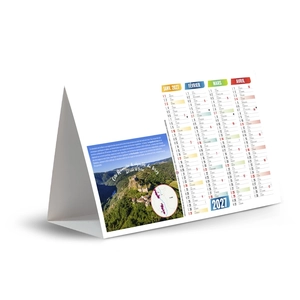 Calendrier chevalet publicitaire de comptoir tryptique Vignobles personnalisable