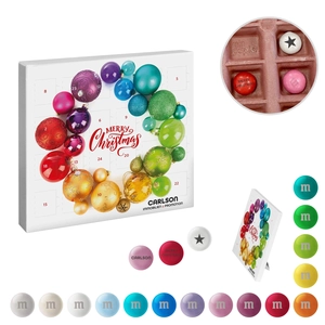 Calendrier de l'avent Mini – version écologique avec des Bonbons en chocolat M&M'S® personnalisés