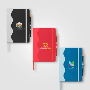 Carnet à motif vagues et stylo - A5