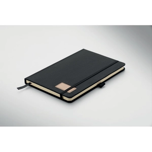 Carnet A5 avec couverture rigide en velours côtelé de polyester RPET  personnalisable