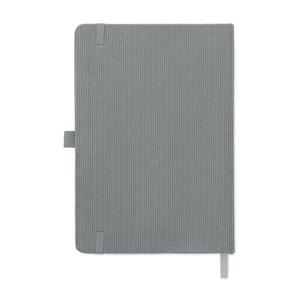 Carnet A5 avec couverture rigide en velours côtelé de polyester RPET  personnalisable