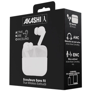 Ecouteurs à réduction de bruit ANC sans fil bluetooth blanc personnalisable