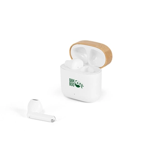 Ecouteurs sans fil avec 5h d'autonomie en ABS recyclé et bambou personnalisable