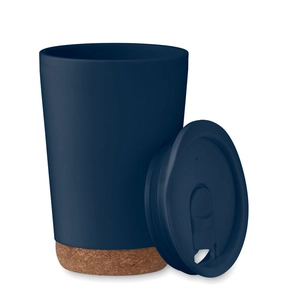 Gobelet à double paroi en PP avec base en liège 300 ml personnalisable