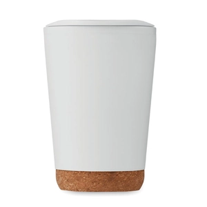 Gobelet à double paroi en PP avec base en liège 300 ml personnalisable