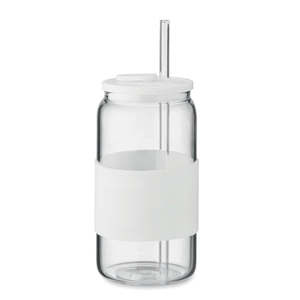 Gobelet en verre borosilicate de haute qualité avec paille 550 ml personnalisable