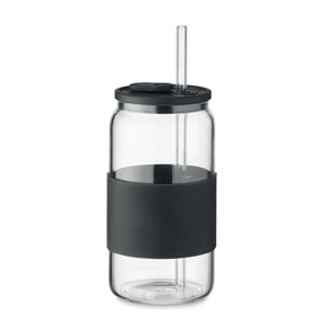 Gobelet en verre borosilicate de haute qualité avec paille 550 ml personnalisable