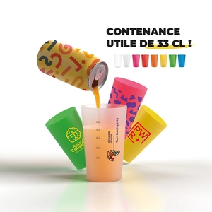 Gobelet plastique réutilisable 39 cl -  - Fabrication Française personnalisable