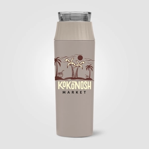 Gourde à couvercle étanche en acier inoxydable recyclé - 590 ml personnalisable