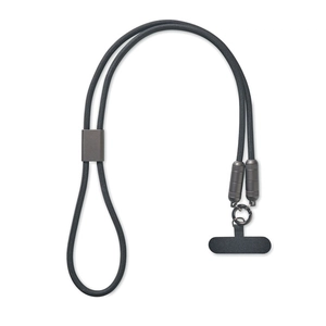 Lanyard câble de charge 60W type-C vers type-C en RPET personnalisable