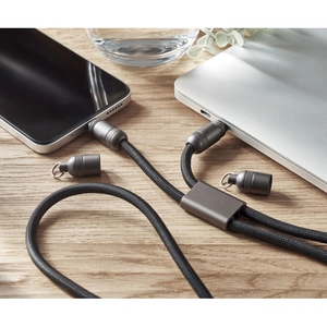 Lanyard câble de charge 60W type-C vers type-C en RPET personnalisable