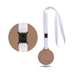 Médaille en MDF avec cordon satin made in france - découpe à la forme personnalisable
