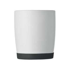 Mug en céramique avec finition blanche mate et base en silicone personnalisable