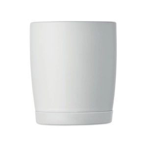 Mug en céramique avec finition blanche mate et base en silicone personnalisable