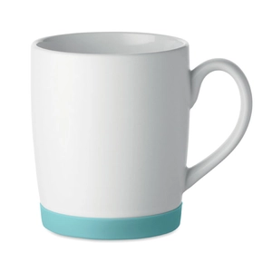 Mug en céramique avec finition blanche mate et base en silicone personnalisable