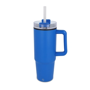 Mug isotherme avec poignée et paille 800ml personnalisable