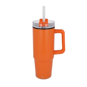 Mug isotherme avec poignée et paille 800ml personnalisable