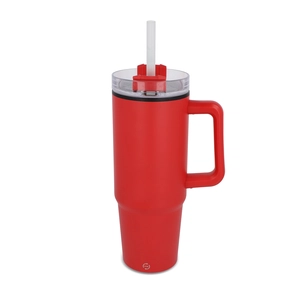 Mug isotherme avec poignée et paille 800ml personnalisable