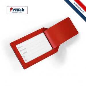 Porte-étiquette bagage en cuir régénéré - made in France personnalisable