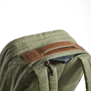 Sac à dos en coton recyclé 27l avec revêtement cire - compartiment pour ordinateur personnalisable