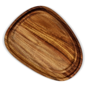 Set de 2 plateaux en bois d'acacia de forme organique personnalisable