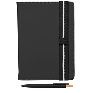 Set de Stylos Recyclés Chevron avec Carnet Rechargeable – A5 personnalisable