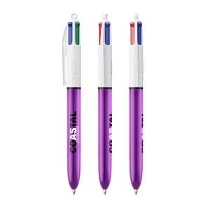 Stylo BIC® 4 Couleurs Shine bille personnalisable