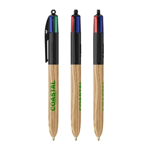 Stylo BIC® 4 Couleurs Wood Style personnalisable