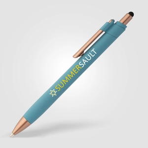 Stylo bille stylet - plastique recyclé - finition bronze personnalisable