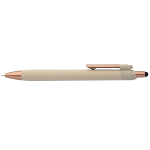 Stylo bille stylet - plastique recyclé - finition bronze personnalisable