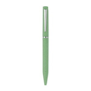 Stylo bille twist paille de blé/ABS encre bleue personnalisable