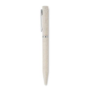 Stylo bille twist paille de blé/ABS encre bleue personnalisable