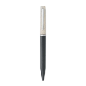 Stylo bille twist paille de blé/ABS encre bleue personnalisable