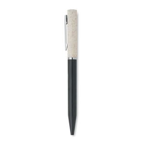 Stylo bille twist paille de blé/ABS encre bleue personnalisable