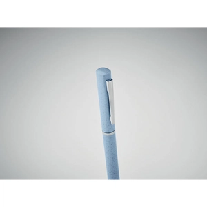 Stylo bille twist paille de blé/ABS encre bleue personnalisable