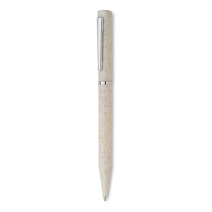 Stylo bille twist paille de blé/ABS encre bleue personnalisable