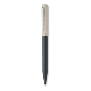 Stylo bille twist paille de blé/ABS encre bleue personnalisable