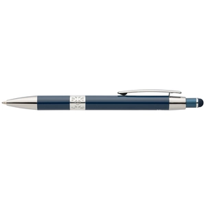 Stylo en aluminium recyclé avec finition chromée et stylet personnalisable