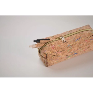 Trousse à crayons en liège avec incrustations de couleur personnalisable