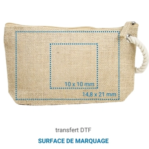 Trousse bi-matière en jute et coton personnalisable