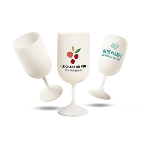 Verre à pied réutilisable en bio-composite 18cl  - Fabrication Française personnalisable
