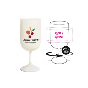 Verre à pied réutilisable en bio-composite 18cl  - Fabrication Française personnalisable
