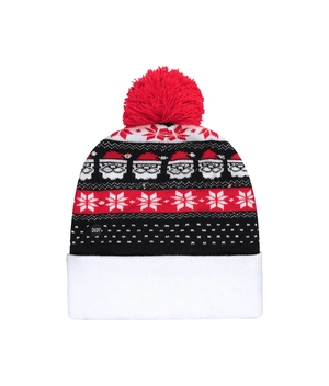 Bonnet de Noël tricoté avec pompon - Bonnet avec 6 LED personnalisable
