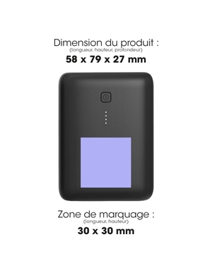 Batterie de secours Charge Rapide avec logo retro-éclairé personnalisable