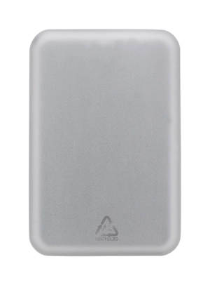 Power bank en aluminium recyclé avec boîtier semi-transparent personnalisable