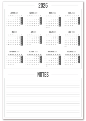 Calendrier Publicitaire Grand Format Recto Verso - Horizontal personnalisable
