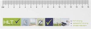 Notes autocollantes recyclées Sticky-Mate® avec règle imprimée 15 cms personnalisable
